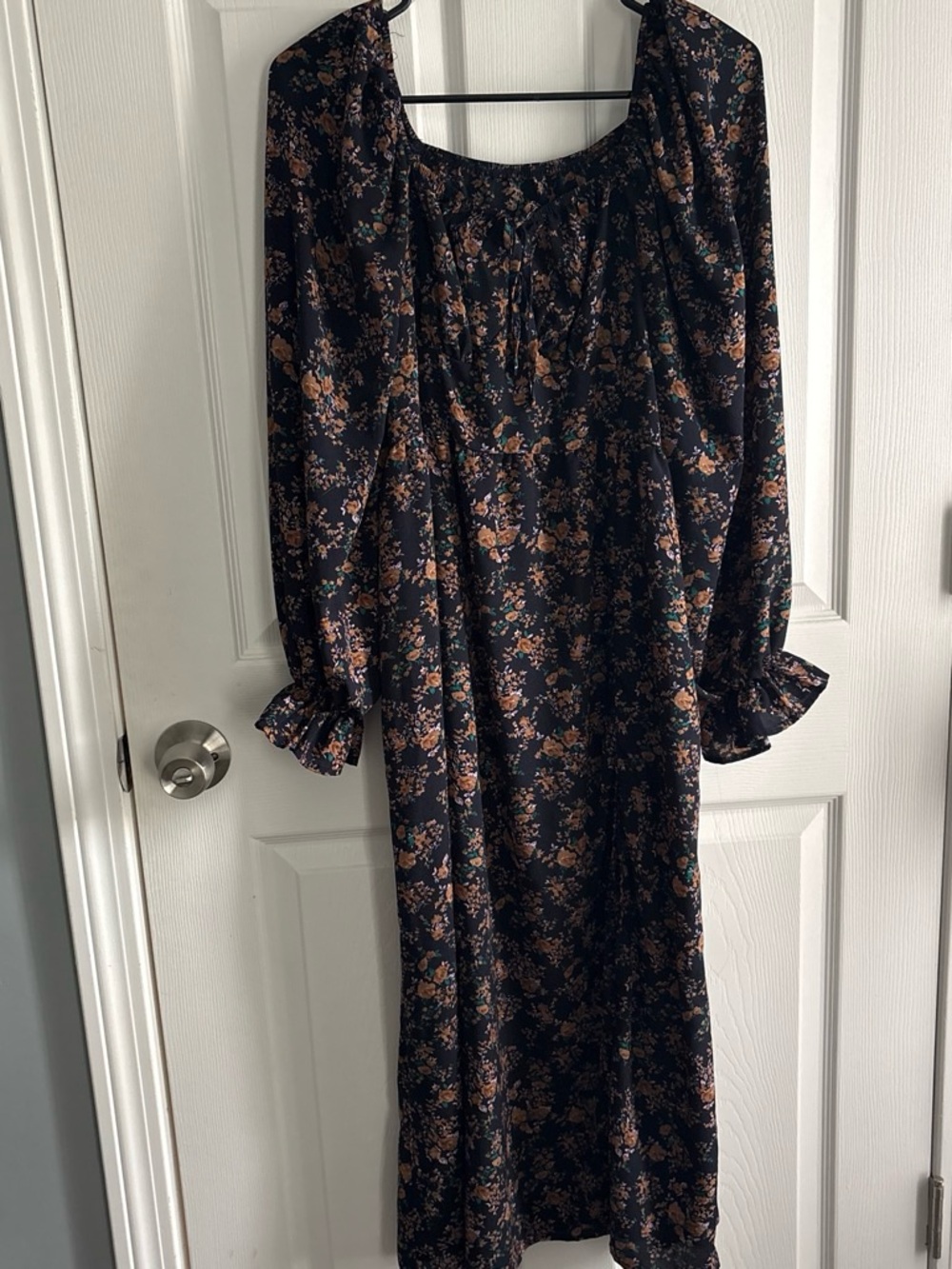 Floral Long-Sleeve Midi Dress - Boho Inspired
